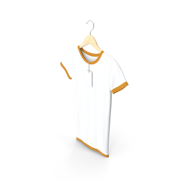 T Shirt: Female Crew Neck Hanging With Tag White and Orange PNG & PSD Images T Shirt: Female Crew Neck Hanging With Tag White and Orange PNG & PSD Images