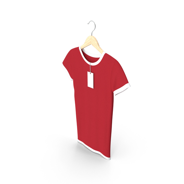 T Shirt: Female Crew Neck Hanging With Tag White and Red PNG & PSD Images T Shirt: Female Crew Neck Hanging With Tag White and Red PNG & PSD Images