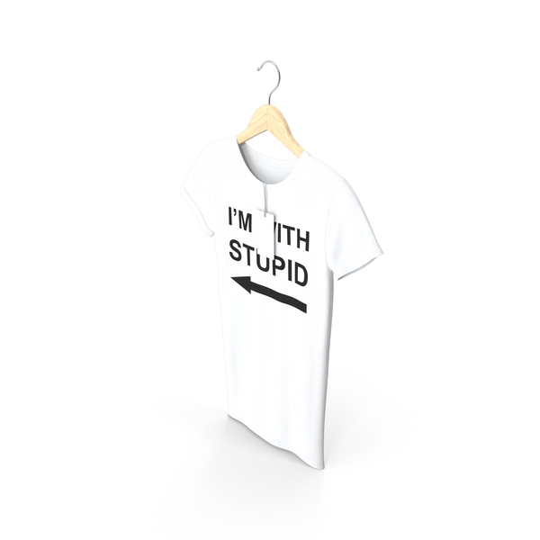 T Shirt: Female Crew Neck Hanging With Tag White Im With Stupid PNG & PSD Images T Shirt: Female Crew Neck Hanging With Tag White Im With Stupid PNG & PSD Images