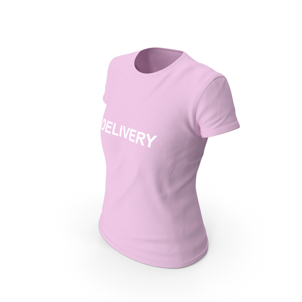 T Shirt: Female Crew Neck Worn Delivery PNG & PSD Images