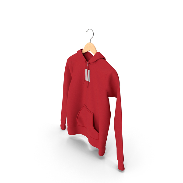 Sweatshirt: Female Fitted Hoodie Hanging on Hanger With Tag Red PNG & PSD Images