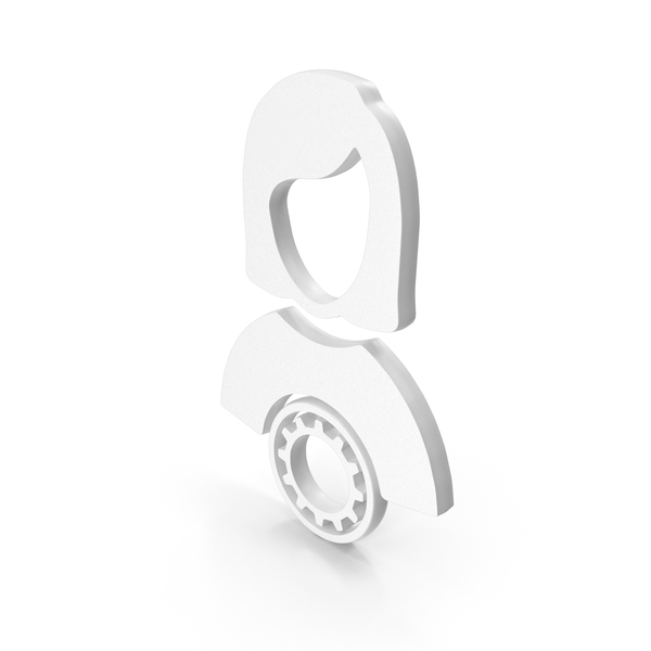 Logo: Female User Setting Gear White PNG & PSD Images