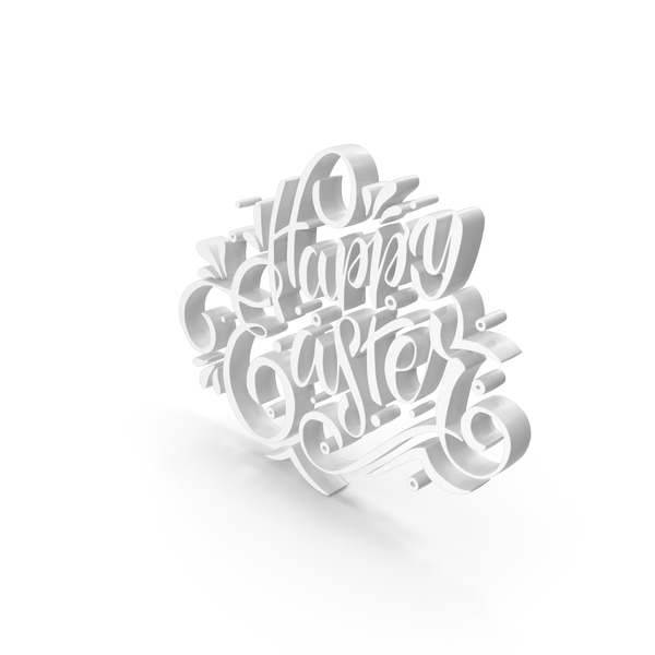 Festival Happy Easter Banner White PNG & PSD Images