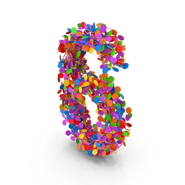 Festive Confetti Number 6 PNG & PSD Images