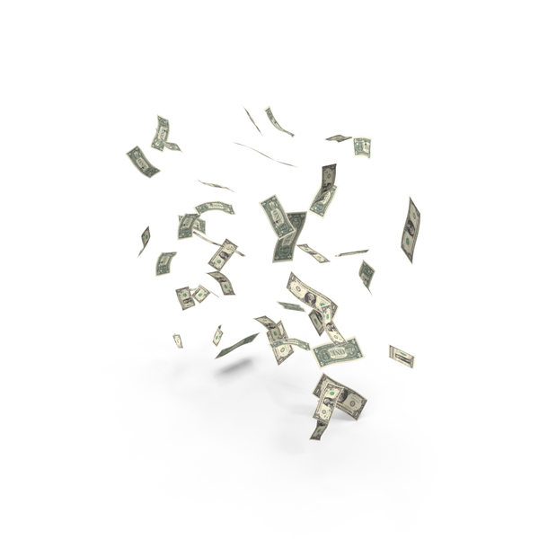 One Bill: Few US 1 Dollar Notes Falling Money PNG & PSD Images