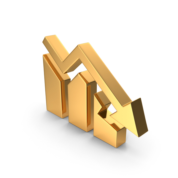 Line Chart: Financial Market Gold Decline PNG & PSD Images