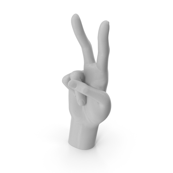 Hand Gestures: Finger Gesture V Sign Grey PNG & PSD Images
