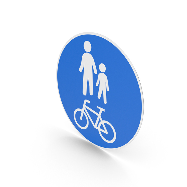 Traffic Signs: Finnish Compulsory Track For Pedestrians And Cyclists Sign PNG & PSD Images