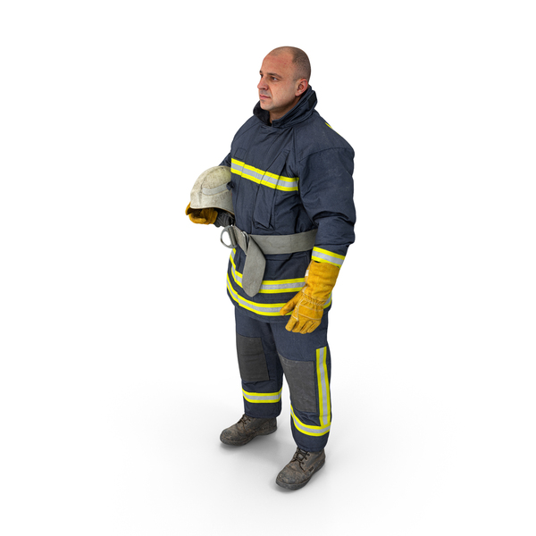 Firefighter Standing With Helmet PNG & PSD Images