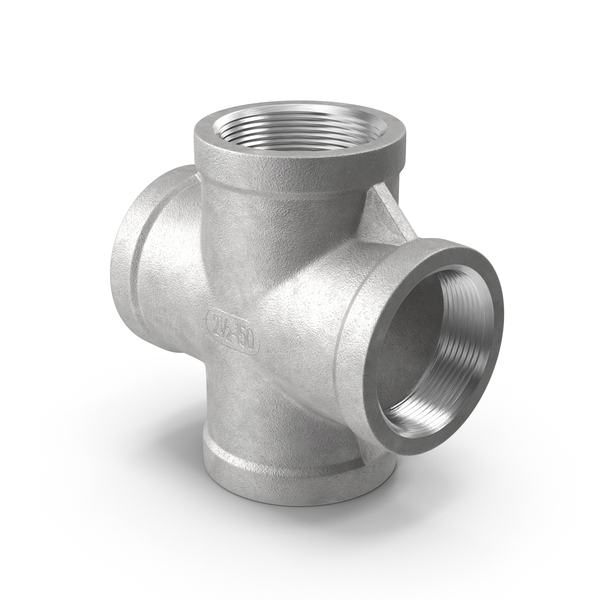 Industrial Pipes: Fitting Cross Tee SS304 PNG & PSD Images Industrial Pipes: Fitting Cross Tee SS304 PNG & PSD Images