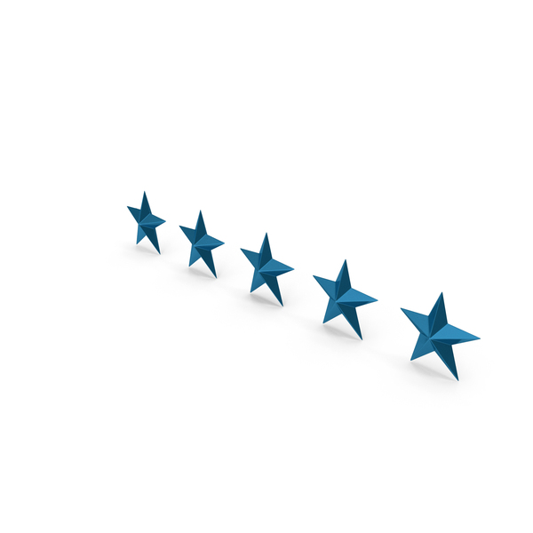 Symbol: Five Star Customer Rating Blue PNG & PSD Images