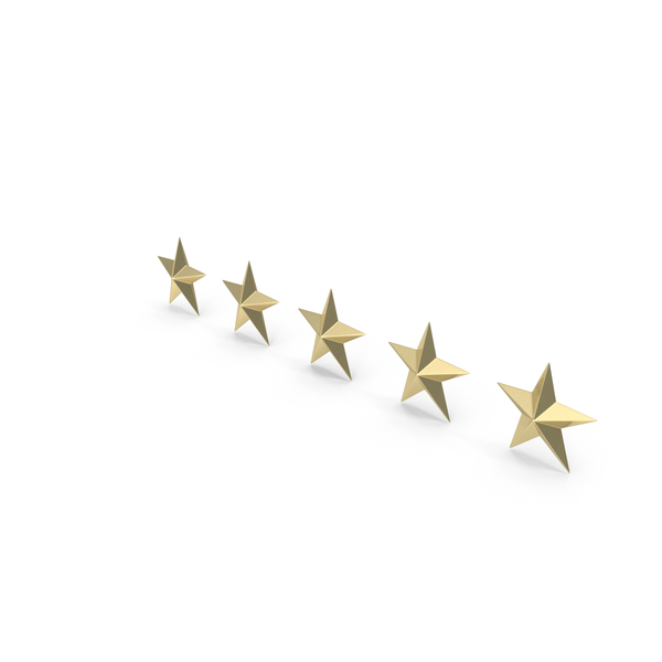 Symbol: Five Star Customer Rating Gold PNG & PSD Images