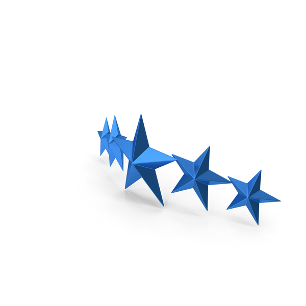 Five Star Rating Horizontal Up Blue PNG & PSD Images