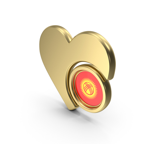 Flag Heart Icon Flag of Kyrgyzstan PNG & PSD Images