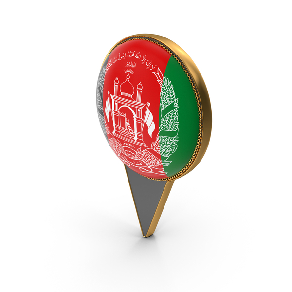 Flag Of Afghanistan Dual Side Location Pin PNG & PSD Images