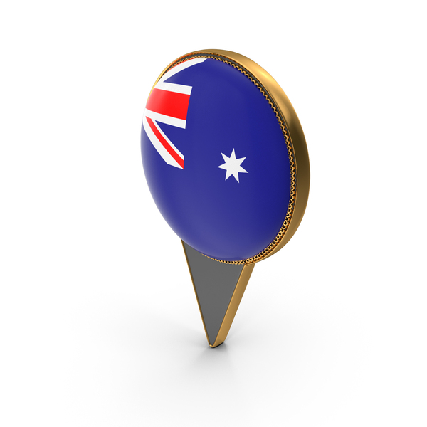 Flag Of Australia Dual Side Location Pin PNG & PSD Images