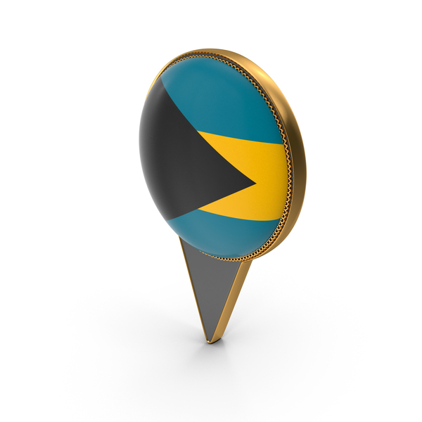 Flag Of Bahamas Dual Side Location Pin PNG & PSD Images