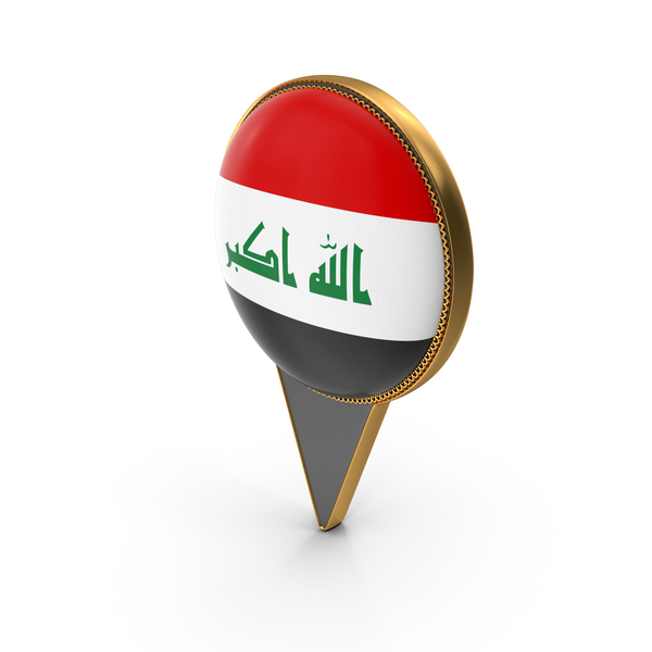 Flag of Iraq Dual Side Location Pin PNG & PSD Images