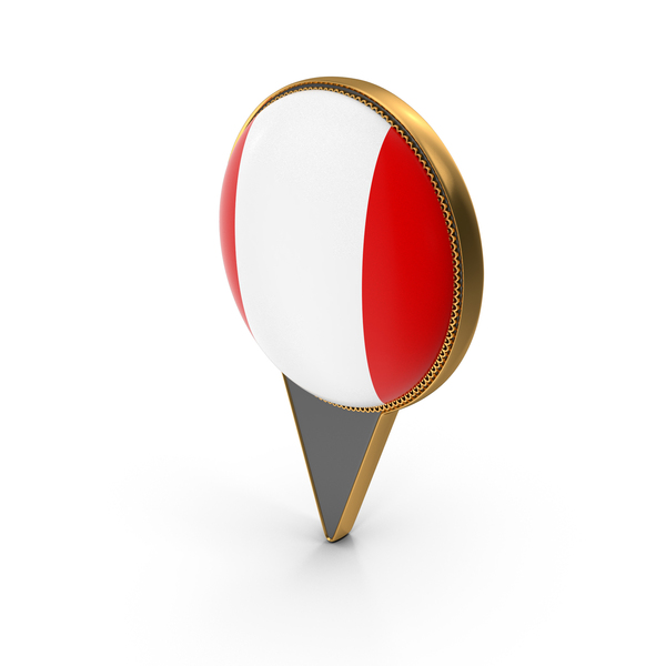 Flag Of Peru Dual Side Location Pin PNG & PSD Images