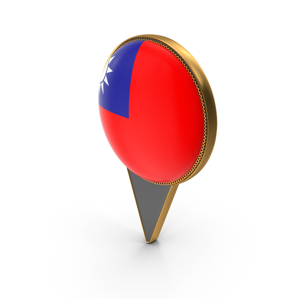 Flag Of Taiwan Republic of China Dual Side Location Pin PNG & PSD Images