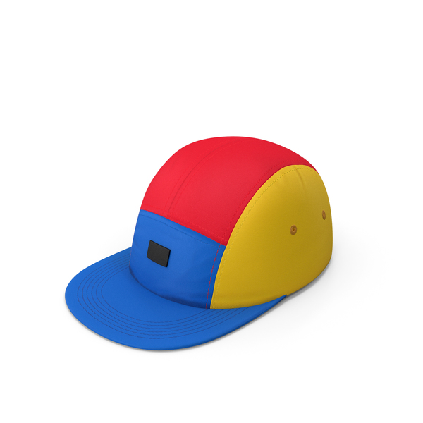 Baseball Cap: Flat Brim 5 Panel Hat Multicolored PNG & PSD Images