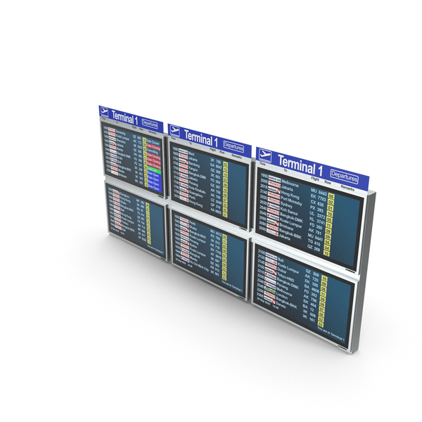 Airport Timetable: Flight Information Display System PNG & PSD Images