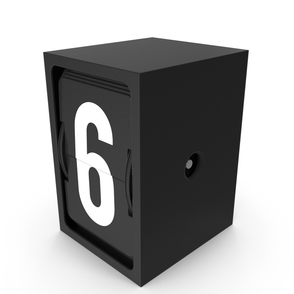 Roman Alphabet: Flip Indicator Number 6 PNG & PSD Images