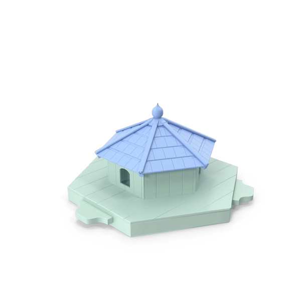 Bird: Floating Blue Wooden Duck House PNG & PSD Images