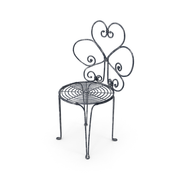 Floral Metal Bistro Chair PNG & PSD Images