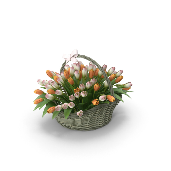 Flowers Bouquet In Basket PNG & PSD Images