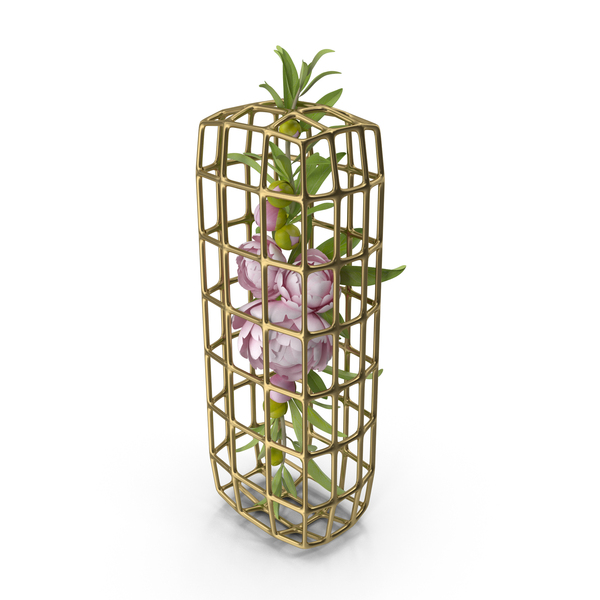 Language: Flowers in Cage Letter I PNG & PSD Images