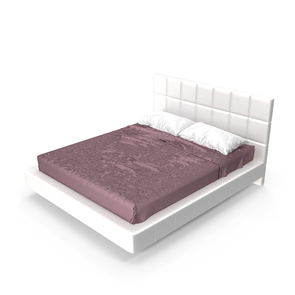 Bedroom Set: Flying Bed With Bedside-tables PNG & PSD Images