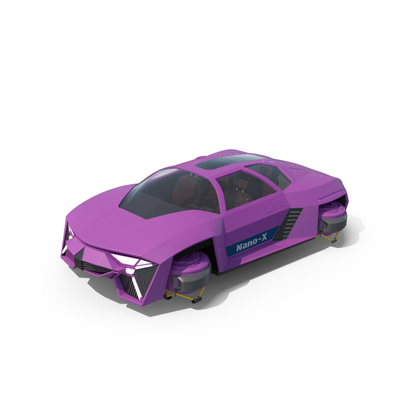 Fictional Automobile: Flying Car Purple Simple Interior PNG & PSD Images