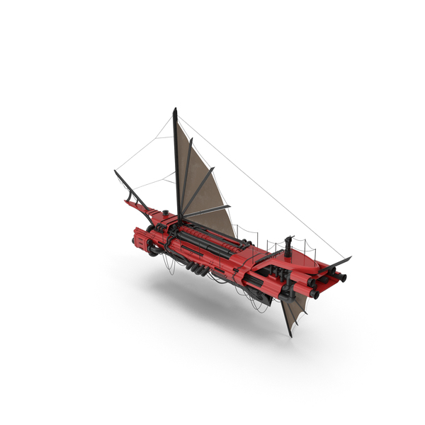 Airship: Flying Ship Red PNG & PSD Images
