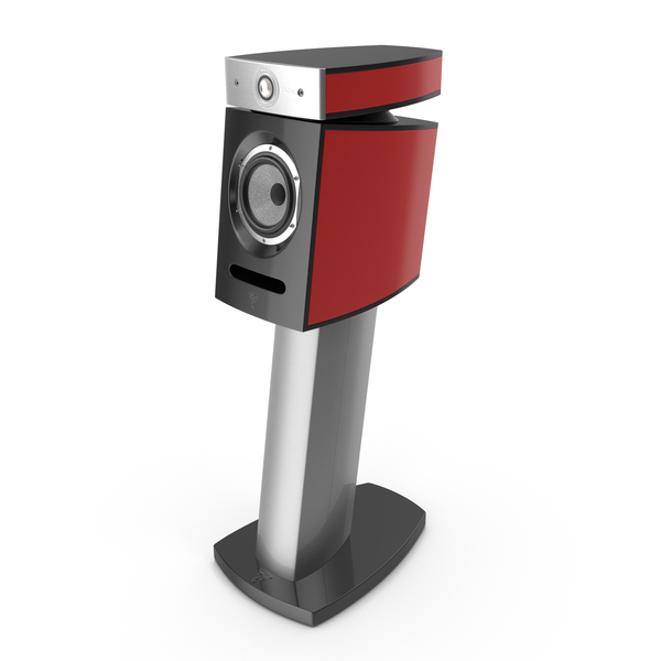 Speaker System: Focal JMLab Diablo Utopia Imperial Red on stand PNG & PSD Images