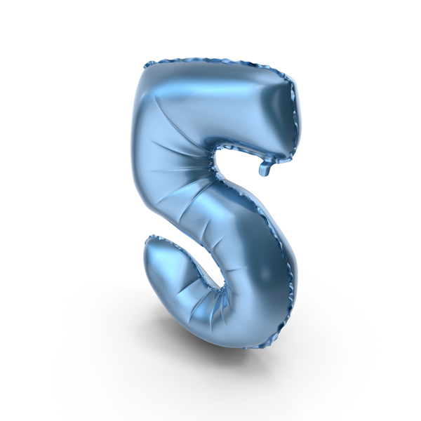 Roman Numeral: Foil Balloon Digit Five Blue PNG & PSD Images Roman Numeral: Foil Balloon Digit Five Blue PNG & PSD Images