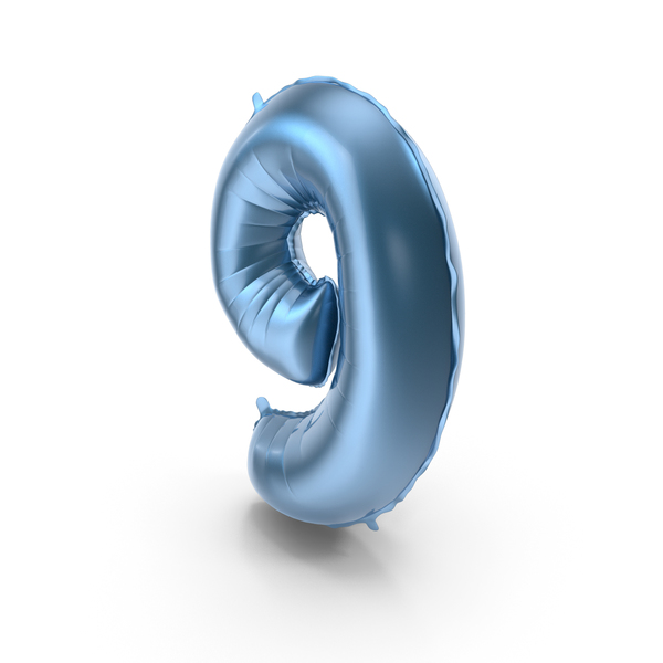 Roman Numeral: Foil Balloon Digit Nine Blue PNG & PSD Images Roman Numeral: Foil Balloon Digit Nine Blue PNG & PSD Images
