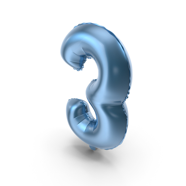 Roman Numeral: Foil Balloon Digit Three Blue PNG & PSD Images Roman Numeral: Foil Balloon Digit Three Blue PNG & PSD Images