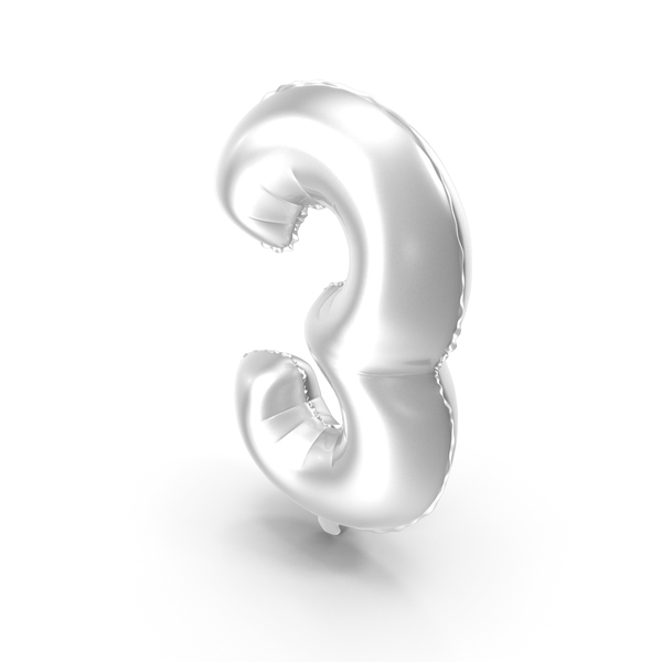 Balloons: Foil Balloon Digit Three Silver PNG & PSD Images Balloons: Foil Balloon Digit Three Silver PNG & PSD Images