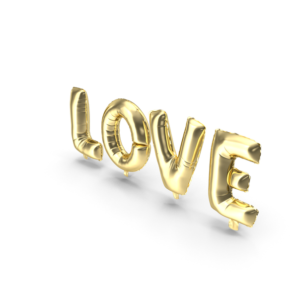 Valentine's Balloons: Foil Balloon Gold Words Love PNG & PSD Images Valentine's Balloons: Foil Balloon Gold Words Love PNG & PSD Images