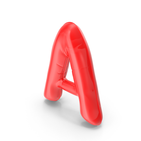 Roman Alphabet: Foil Balloon Letter A Red model PNG & PSD Images