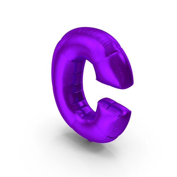 Balloons: Foil Balloon Letter C Purple PNG & PSD Images