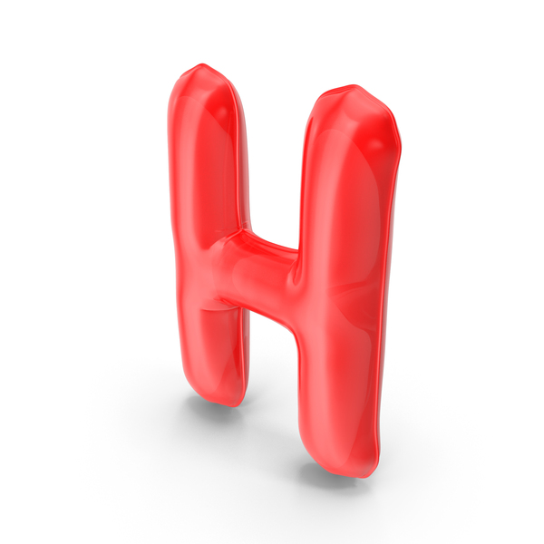 Roman Alphabet: Foil Balloon Letter H Red model PNG & PSD Images