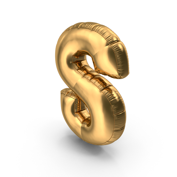 Balloons: Foil Balloon Letter S Gold PNG & PSD Images Balloons: Foil Balloon Letter S Gold PNG & PSD Images