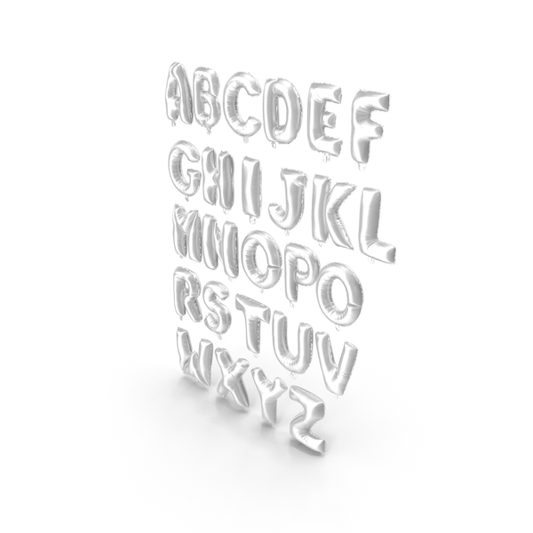 Language: Foil Balloon Letters Silver PNG & PSD Images Language: Foil Balloon Letters Silver PNG & PSD Images
