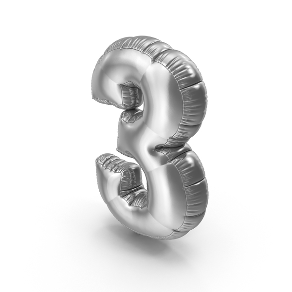 Balloons: Foil Balloon Number 3 PNG & PSD Images Balloons: Foil Balloon Number 3 PNG & PSD Images