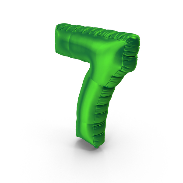 Balloons: Foil Balloon Number 7 Green PNG & PSD Images