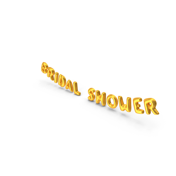 Balloons: Foil Balloon Words Bridal Shower Gold PNG & PSD Images