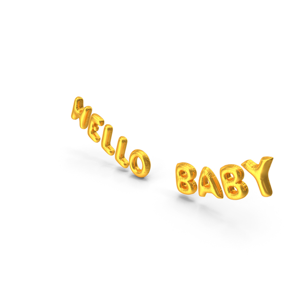 Balloons: Foil Balloon Words Hello Baby Gold PNG & PSD Images Balloons: Foil Balloon Words Hello Baby Gold PNG & PSD Images