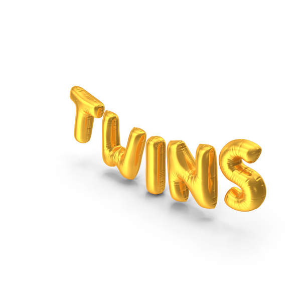 Balloons: Foil Balloon Words Twins Gold PNG & PSD Images Balloons: Foil Balloon Words Twins Gold PNG & PSD Images
